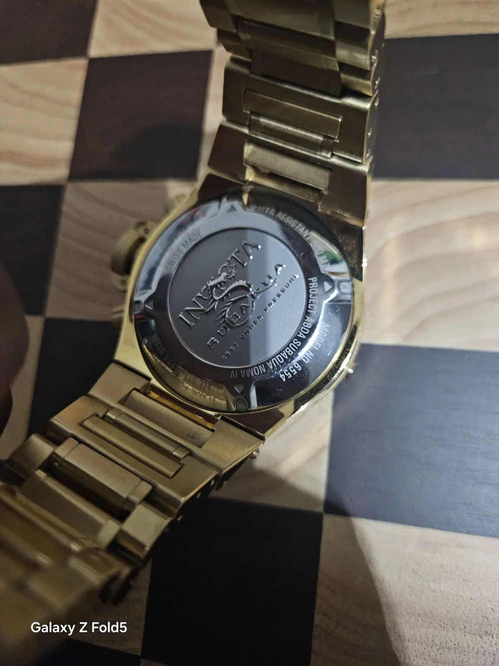 Invicta Gold-Tone SubAqua Chronograph Watch with Black Dial 50mm